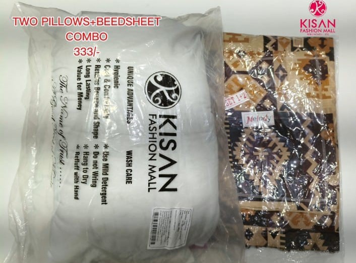 TWO PILLOW + BEDSHEET COMBO
